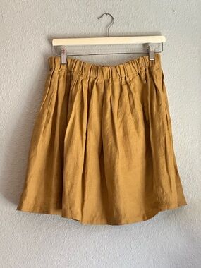 M/L Not Perfect Linen Bari Skirt in Amber
